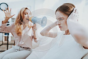 Quarrel between Mother and Daughter in White Room.