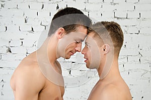 Quarrels and kisses. Love and relationships. Two guys.