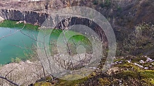 Quarry Abandoned Stone Open Pit Filled With Blue Water