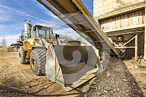 Quarry aggregate with heavy duty machinery