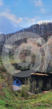 Quarry in beautiful weather with blue sky photo