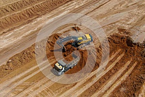 Quarry development for clay extraction. overburden works.