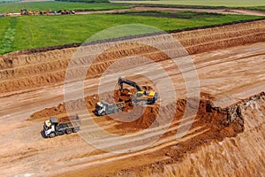 Quarry development for clay extraction.