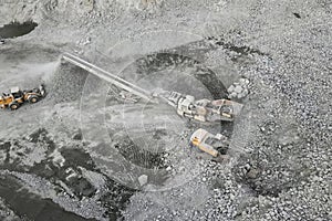 A quarry for the extraction of migmatite and crushed stone, equipment in the quarry