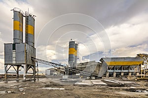 Quarry for the extraction of sand and stone, its transformation into gravel and cement manufacturing