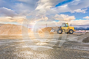 Quarry for the extraction of sand and stone, its transformation into gravel and cement manufacturing