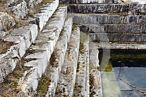 The quarry for marble mining