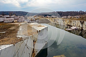 The quarry for marble mining