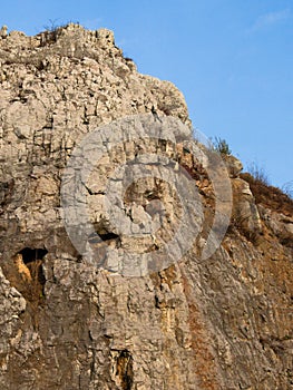 Quarry rocks on hill