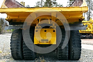 Quarry truck behind