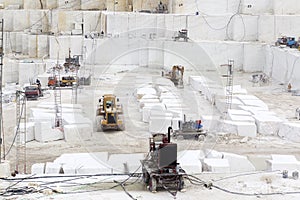 Quarry of white marble