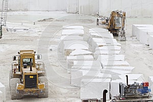 Quarry of white marble photo