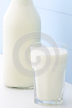 Quart glass milk bottle