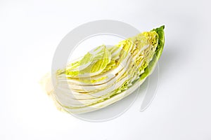 a quarter of Chinese cabbage cut isolated on white background