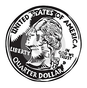Quarter dollar coin photo