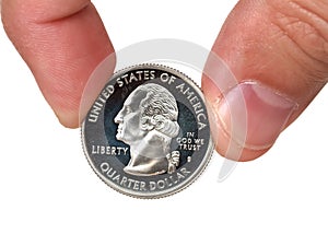 Quarter dollar coin