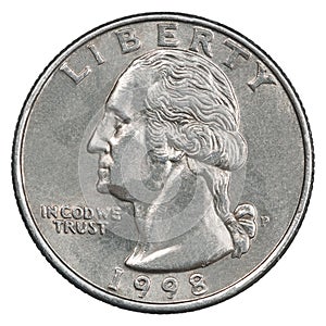 Quarter dollar coin