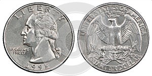 Quarter dollar coin