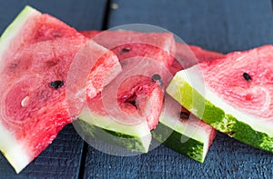 Quarter juicy, sweet slices of watermelon, freshness