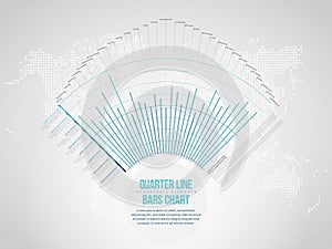 Quarter Line Bars Chart Infographic