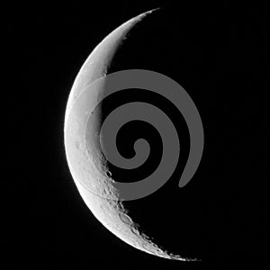 Quarter Moon left side clack background