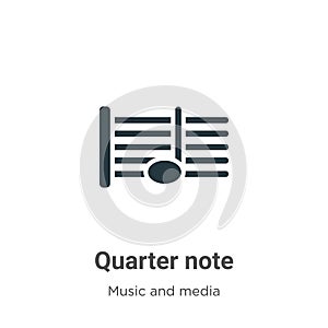 Quarter note vector icon on white background. Flat vector quarter note icon symbol sign from modern music and media collection for