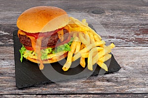 Quarter Pound cheese burger And French Fries