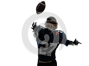 Quarterback american throwing football player man silhouette