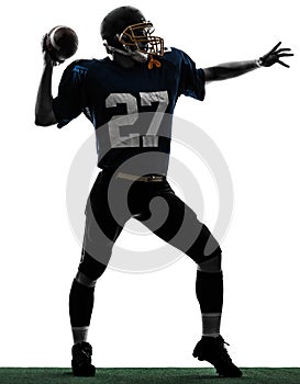 Quarterback american throwing football player man silhouette