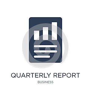 Quarterly report icon. Trendy flat vector Quarterly report icon