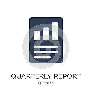 Quarterly report icon. Trendy flat vector Quarterly report icon photo