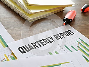 Quarterly report is shown using the text
