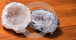 Quartz Agate cut in half natural