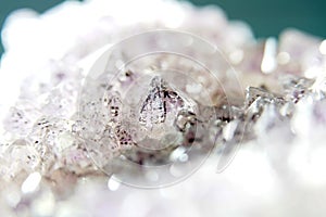 Quartz also called deep quartz photographed in studio in front of black background in Marco mode