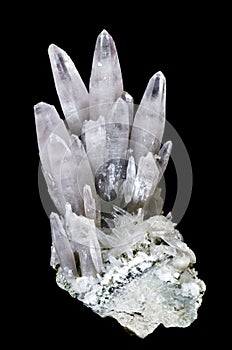 Quartz Crystal on black background