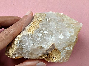 Quartz crystal from limestone cave in Central Java Indonesia