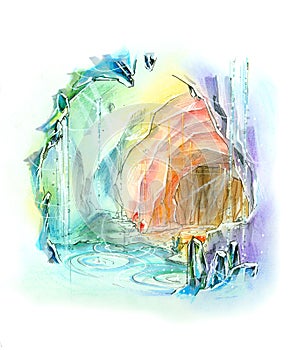 Quartz crystal mysterious cave explore