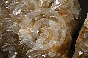 Quartz Crystal Prisms Growing in a Cluster