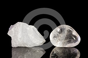 Quartz crystal, uncut and Tumble finishing