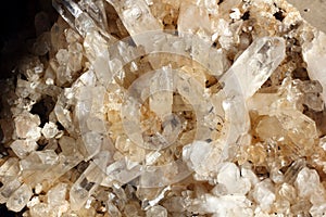 Quartz crystals as a background