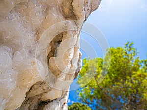 Quartz crystals on the beach of Greek peninsula Pelion, Magnesia. photo