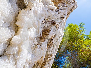 Quartz crystals on the beach of Greek peninsula Pelion, Magnesia. photo