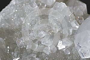 Quartz crystals closeup.