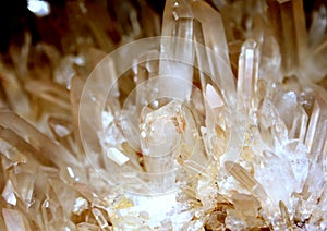 Quartz crystals in the collection of rare minerals