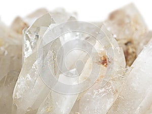 Quartz crystals isolated on white.