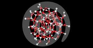 Quartz molecular structure isolated on black background