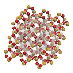 Quartz (a-quartz, SiO2) crystal structure