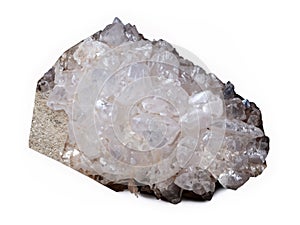 quartz rock on white background
