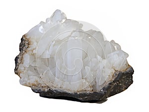 quartz rock on white background