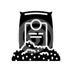 quartz sand mining for glass production glyph icon vector illustration